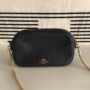 Coach Pebbled Leather Isla Crossbody Bag w Chain